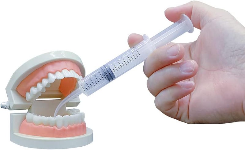 HiMo Wisdom Teeth Syringe, 5 Pack Irrigation Dental Syringes with Measure Scale & Curved Tip for Dental Care Liquid Oral Tonsil Stone - Image 4